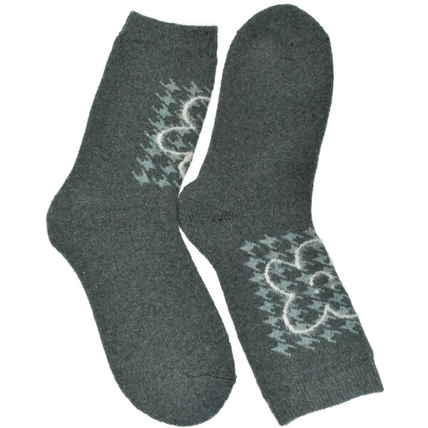 AURA.VIA Dámske sivé termo ponožky Cozy-Pattern 60189492
