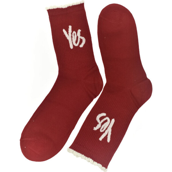 AURA.VIA Dámske bavlnené červené ponožky Cat-Charm 60189511