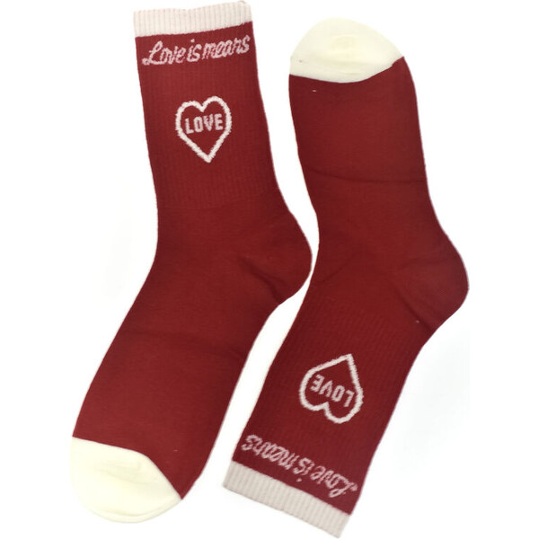 AURA.VIA Dámske bavlnené červené ponožky Cat-Charm 60189509