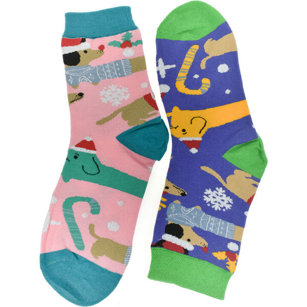 AURA.VIA Vianočné bavlnené farebné ponožky Festive-Fun 35-41 60189514