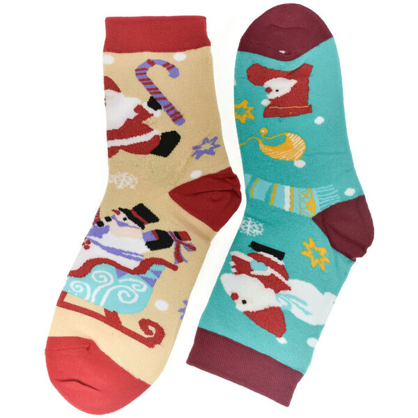 AURA.VIA Vianočné bavlnené farebné ponožky Festive-Fun 35-41 60189515