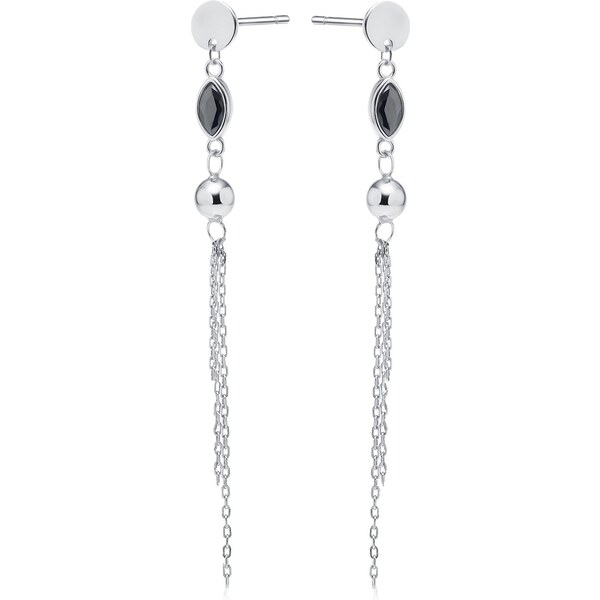 Olivie Dlhé strieborné náušnice BLACK 9215 60195298