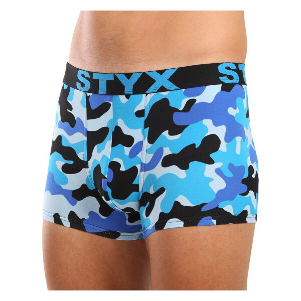 Pánske boxerky Styx art športová guma nadrozmer maskáč modrý (R1850) 4 60196955