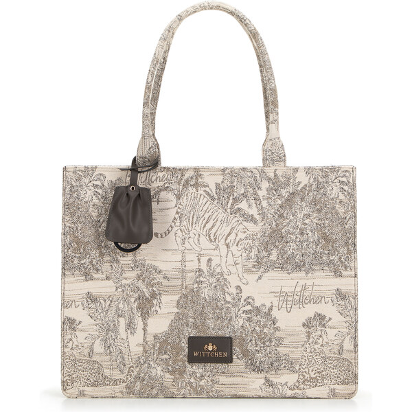 Wittchen Dámska žakárová shopper kabelka so vzorom béžová 99-4E-500-X6 66066230
