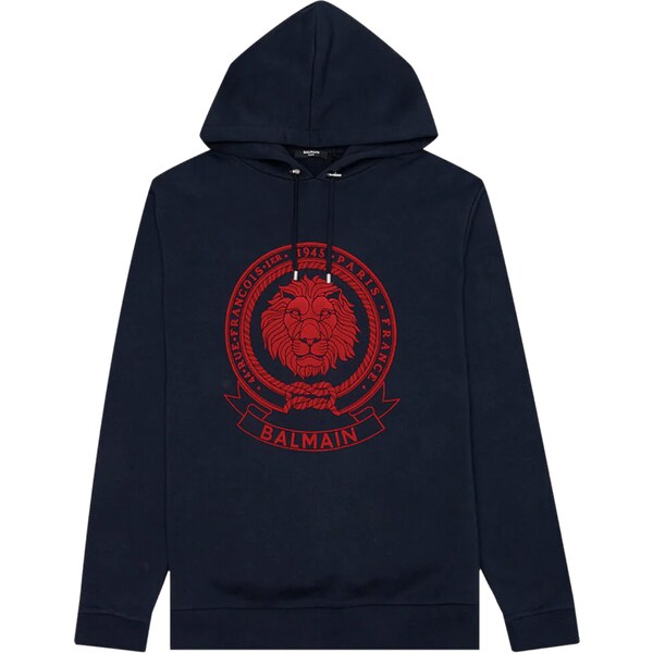 BALMAIN Flocked Logo Navy mikina 60196939