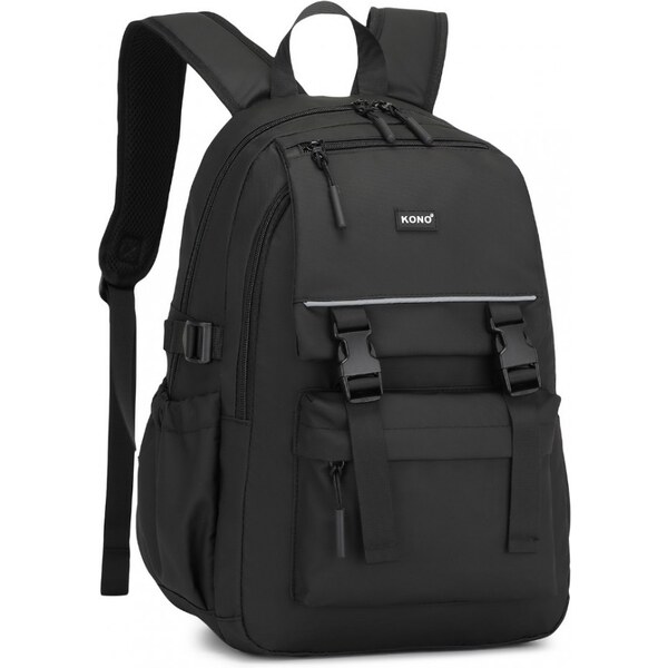 KONO Batoh - s rozdeleným vnútrom a reflexným pásikom, čierny 60197316