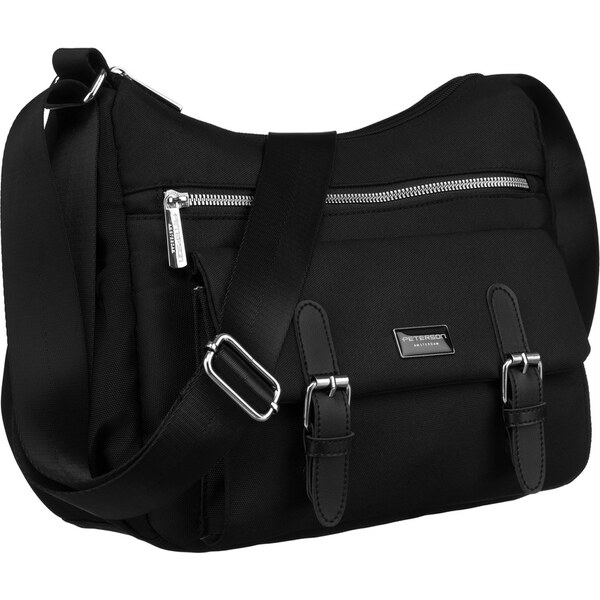 Štýlová dámska látková kabelka s vonkajším vreckom - Peterson 66344673