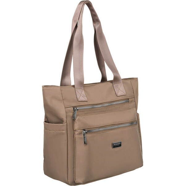Dámska béžová nylonová taška so striebornými detailmi - Peterson 66065934