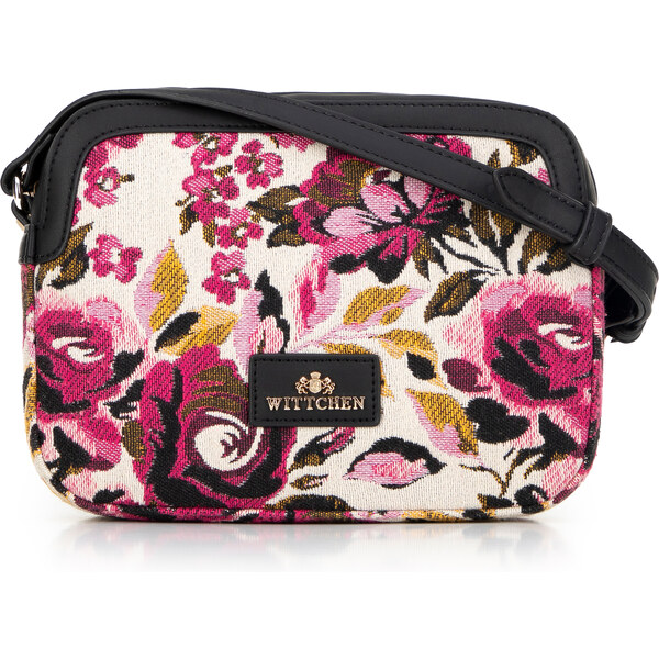 Wittchen Dámska crossbody z žakáru a ekokože bielo-ružová 66066562