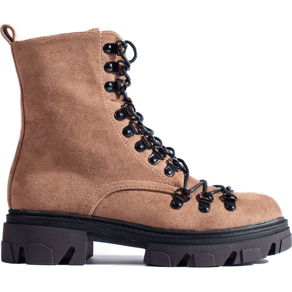 BASIC Hnedé semišové workery na zaväzovanie 16450BR.SU 46373002