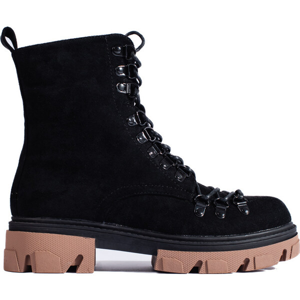 BASIC Čierne semišové workery na zaväzovanie 16450B.SU 46373010