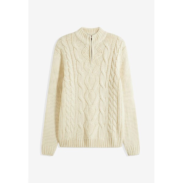 bonprix Pulóver s osmičkovým vzorom, farba béžová 60211580