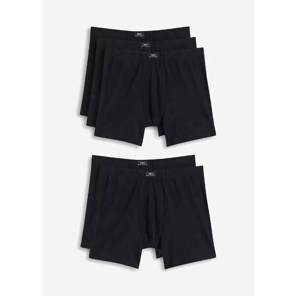 bonprix Midi boxerky (5 ks) s bavlnou, farba čierna 60211653