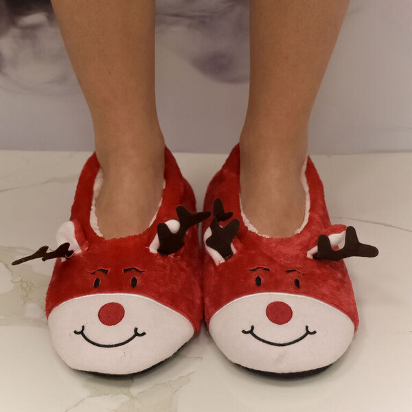 MR PAMUT Dámske plyšové červené ponožky Santa Cozy 60223953