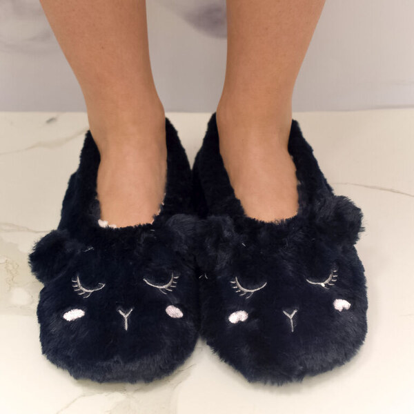 MR PAMUT Dámske plyšové tmavomodré ponožky Sleepy Lamb 60223943