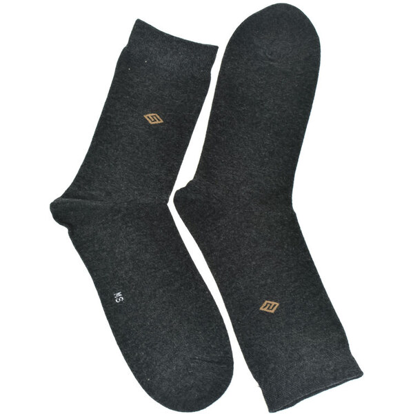 MR PAMUT Pánske tmavosivé bavlnené ponožky Chasse 60223973