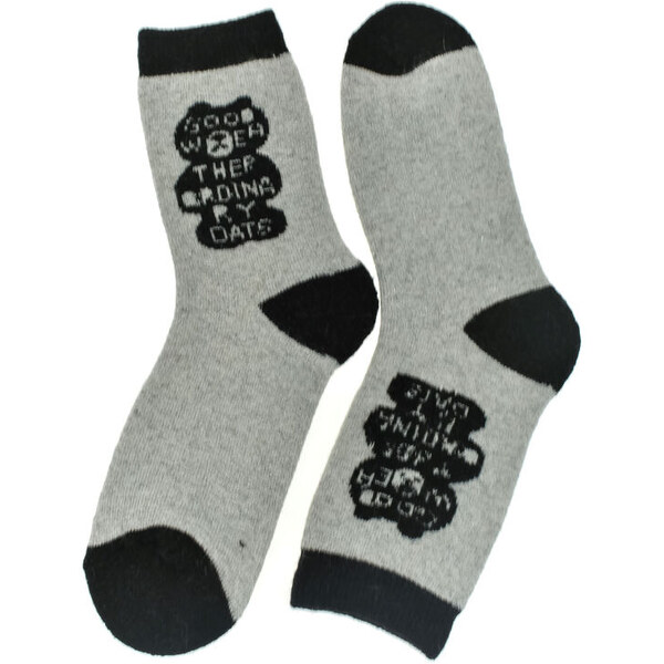 AURA.VIA Termo svetlosivé ponožky BearWarm 35-41 60223975