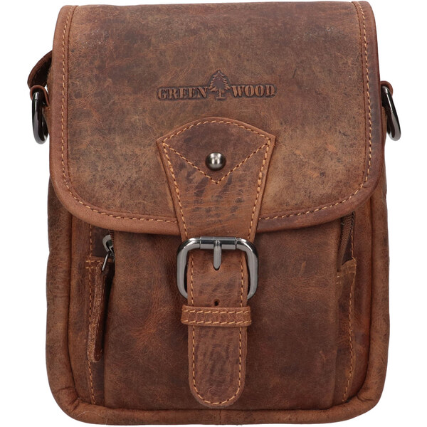 Pánska kožená taška cez rameno Greenwood Damian - světlo hnedá 60224099
