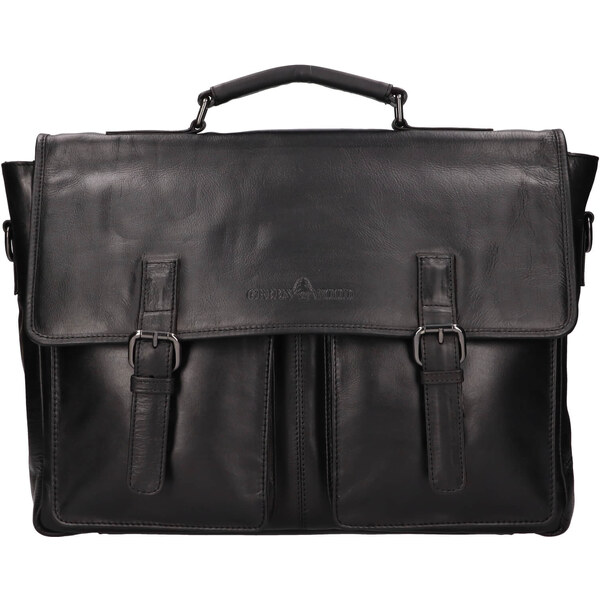 Pánska kožená aktovka Greenwood Conor - čierna 60224101