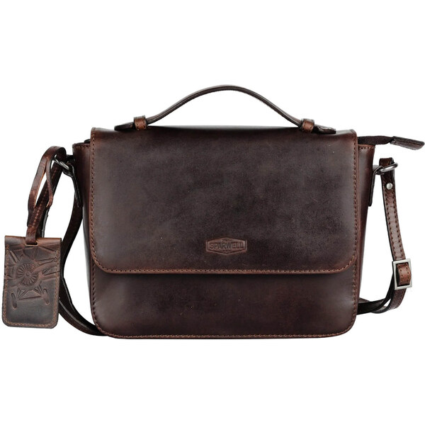 Dámska kožená crossbody kabelka Sparwell Matilde - hnedá 60224122
