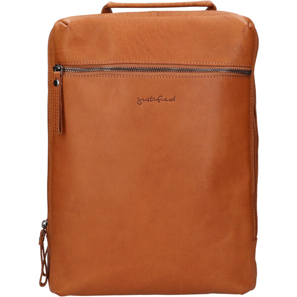 Trendy kožený batoh Justified Mallo - koňak 60224112
