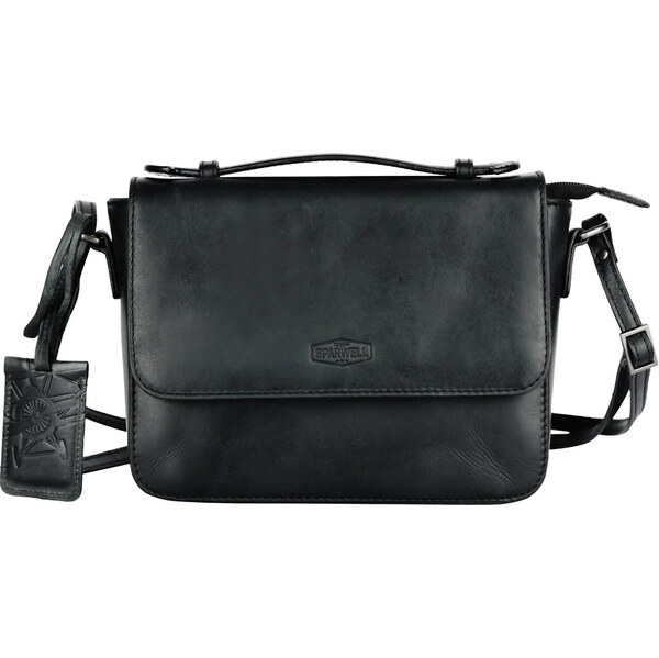 Dámska kožená crossbody kabelka Sparwell Matilde - čierna 60224123