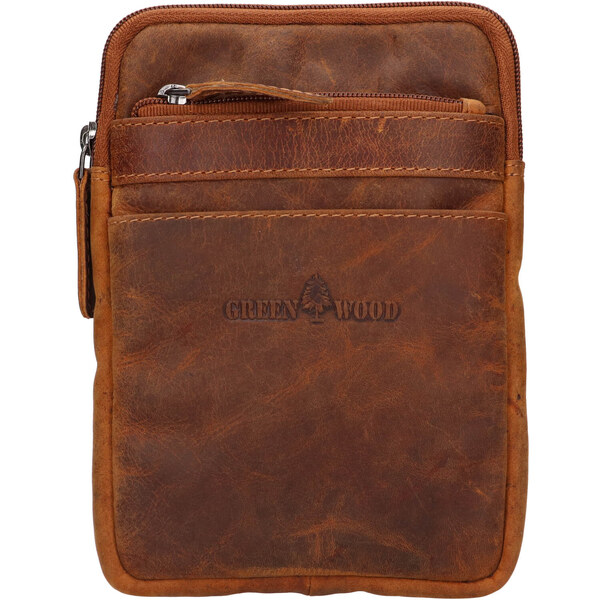 Kožená taška na mobil a doklady Greenwood Monaco - svetlo hnedá 60224126