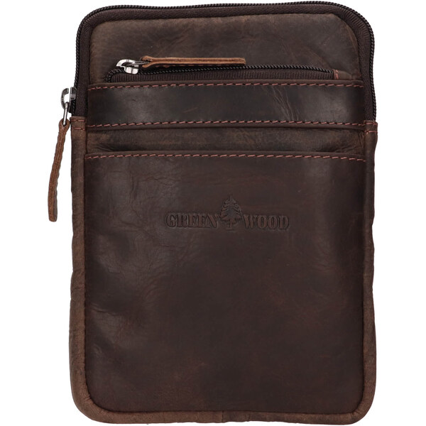 Kožená taška na mobil a doklady Greenwood Monaco - tmavo hnedá 60224128