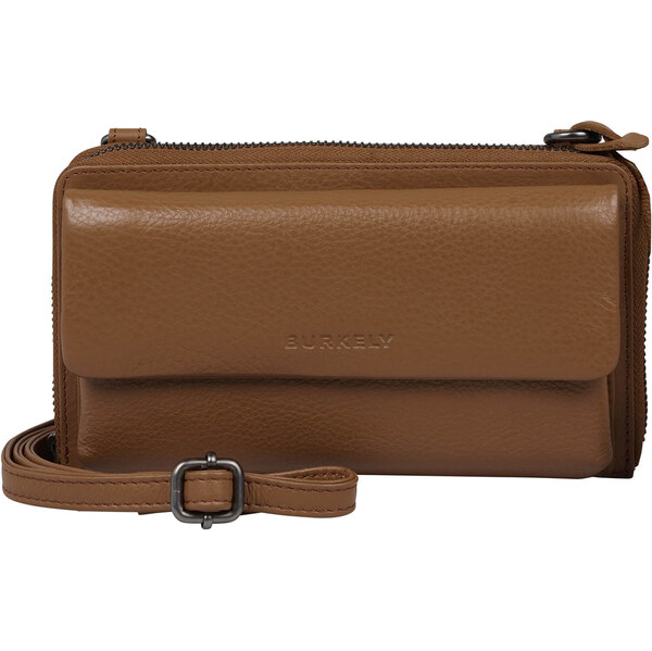 Dámska kožená crossbody kabelka s peňaženkou Burkely Krista - koňak 60224132