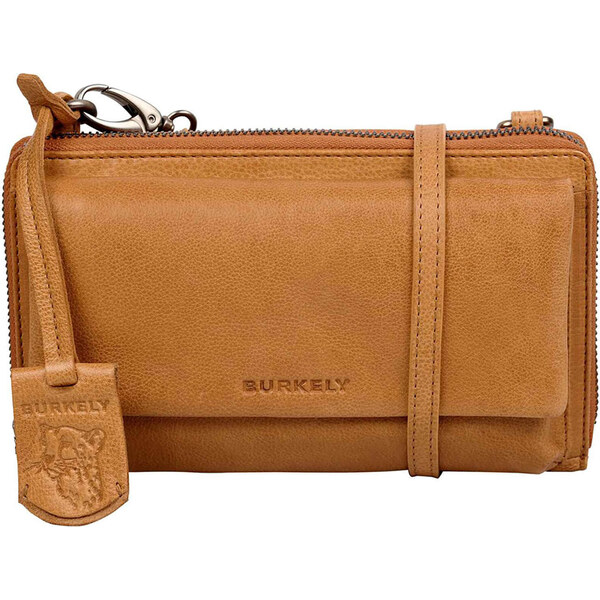 Dámska kožená crossbody kabelka s peňaženkou Burkely Katta - koňak 60224136