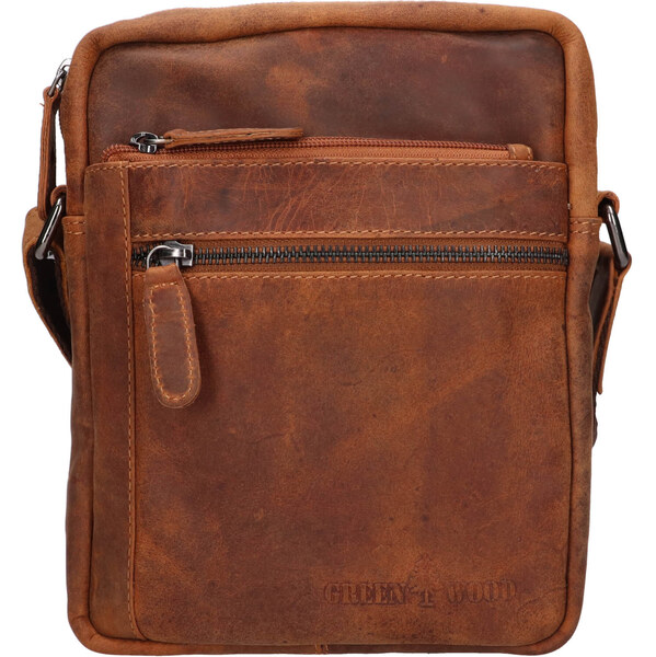 Pánska kožená taška cez rameno Greenwood Donny - svetlo hnedá 60224141