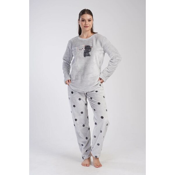 Vienetta Secret Hrejivé pyžamo Cats sivé s mačkami 60322792