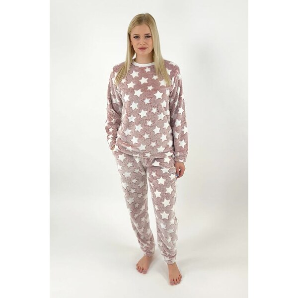 Vienetta Secret Hrejivé dámske pyžamo Beden ružové s hviezdami 60322793
