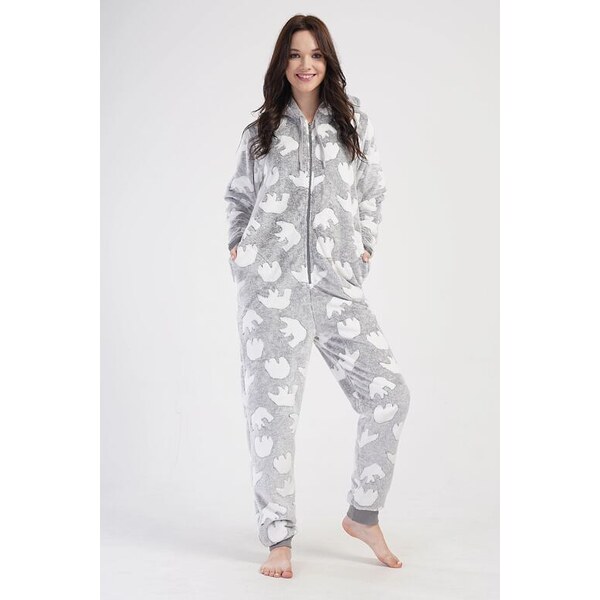 Vienetta Secret Teplý overal Polar Bear svetlosivý 64325536