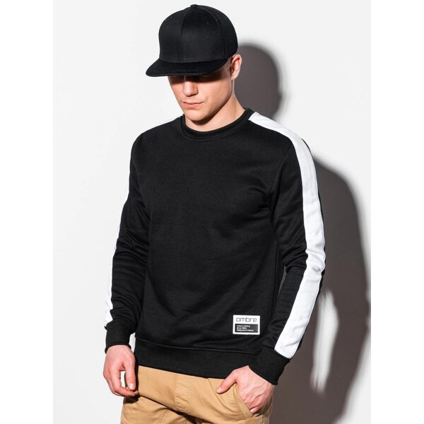 Ombre Clothing Nádherná čierna mikina bez kapucne B1081 60236917