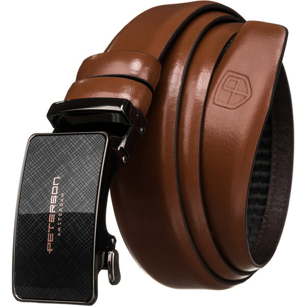 Peterson hnedý pánsky opasok s čiernou sponou PTN A001 BROWN 57535888