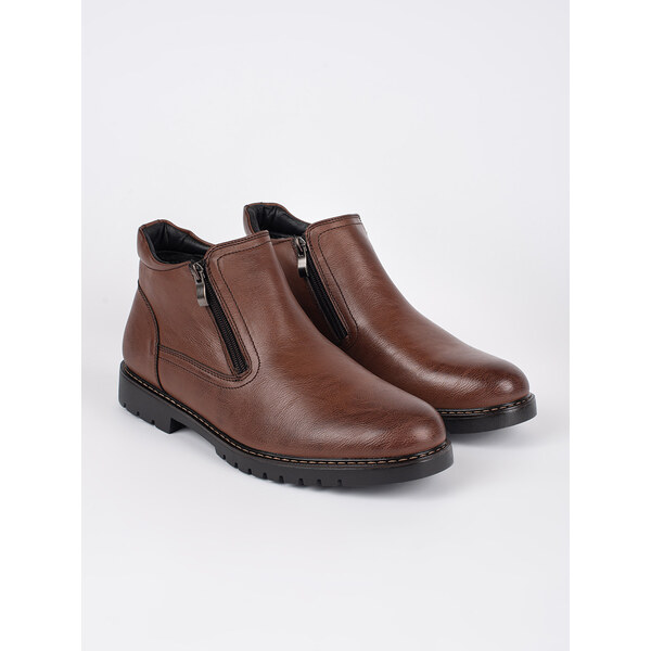 Shelvt Brown mens winter insulated ankle boots 60298763