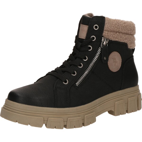 TOM TAILOR Šnurovacie členkové čižmy hnedá / čierna 60252875