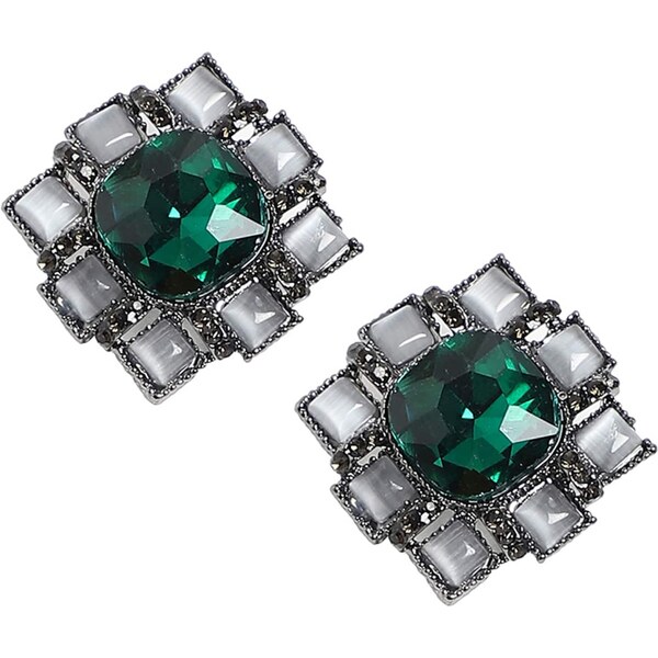 SOHI Náušnice Kachan sivá / zelená 63147656