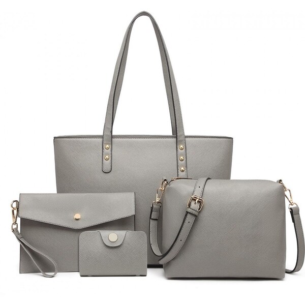 Konofactory Sivý kabelkový 4-dielny set „Quatro 60256170