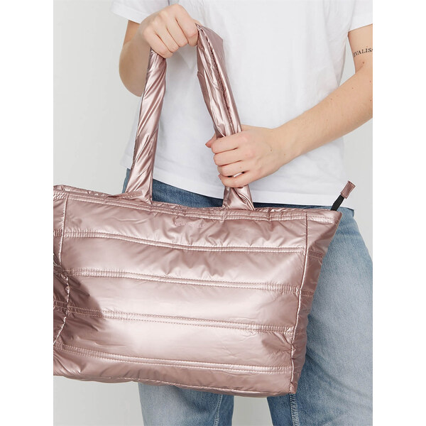 Lesklá shopper dámska kabelka New Rebels Melani - ružová 60224086