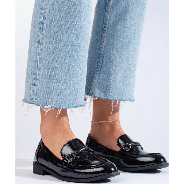 Goodin Lakované klasické čierne mokasíny Shelovet GD-XR-364B 45532251