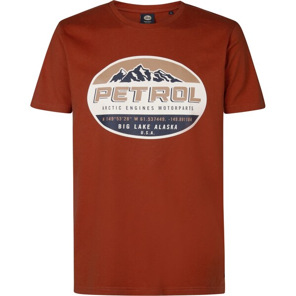 Petrol Industries Tričko Kennicott béžová / tmavomodrá / hrdzavohnedá 60369610