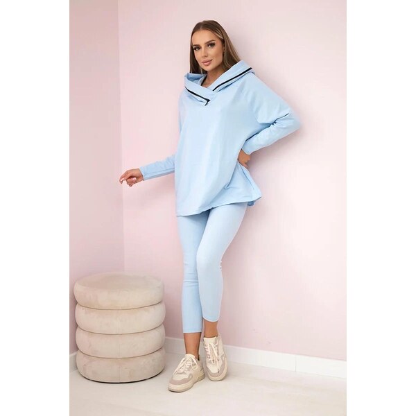 MladaModa Bavlnená súprava mikiny s kapucňou a legín model 9463 46491071