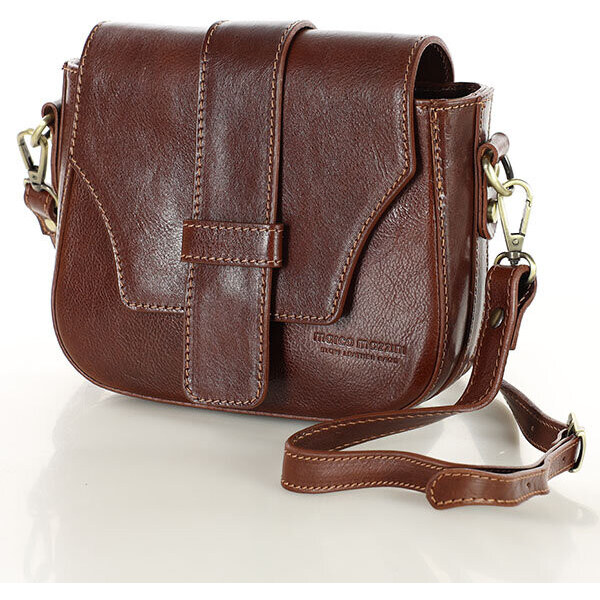 Marco Mazzini MAZZINI Kožená crossbody kabelka VERONA | hnedá L101e 60290508