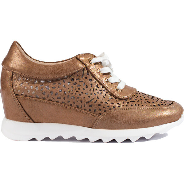 Dierkované tenisky so skrytým klinom Shelovet - hnedé SA170-8GO 66147245