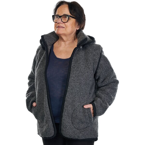 Vlnka Mikina z ovčej vlny 2v1 tmavo sivá veľkosti oblečenia S 65796887