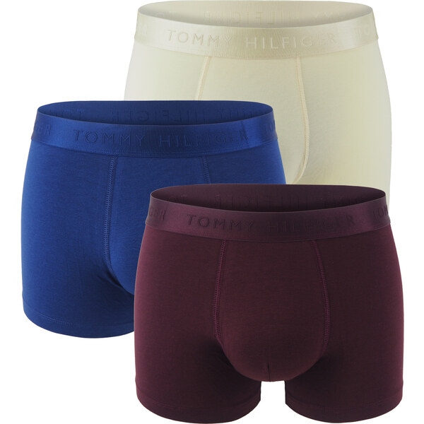 TOMMY HILFIGER - boxerky 3PACK everyday luxe blue ink & deep burgundy 60301618