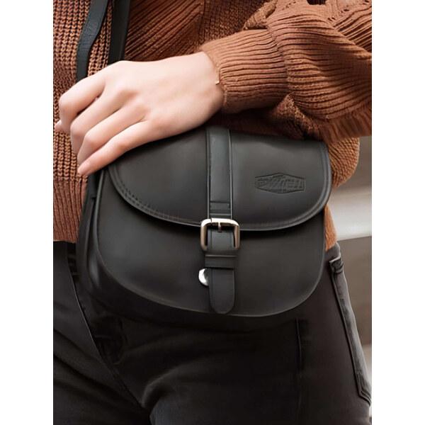 Dámska kožená crossbody kabelka Sparwell Kamile - čierna 44072180