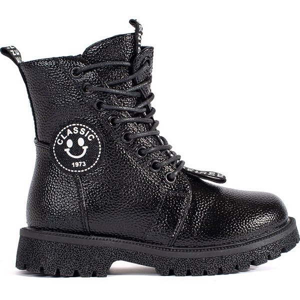 SHELOVET Čierne šnurovacie členkové topánky zateplené kožúškom A-200B 66148968